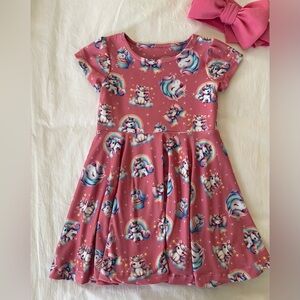 Toddler Pink Unicorn and Rainbow Twirl Dress Size 2T